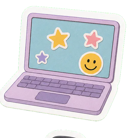 Pastel laptop sticker