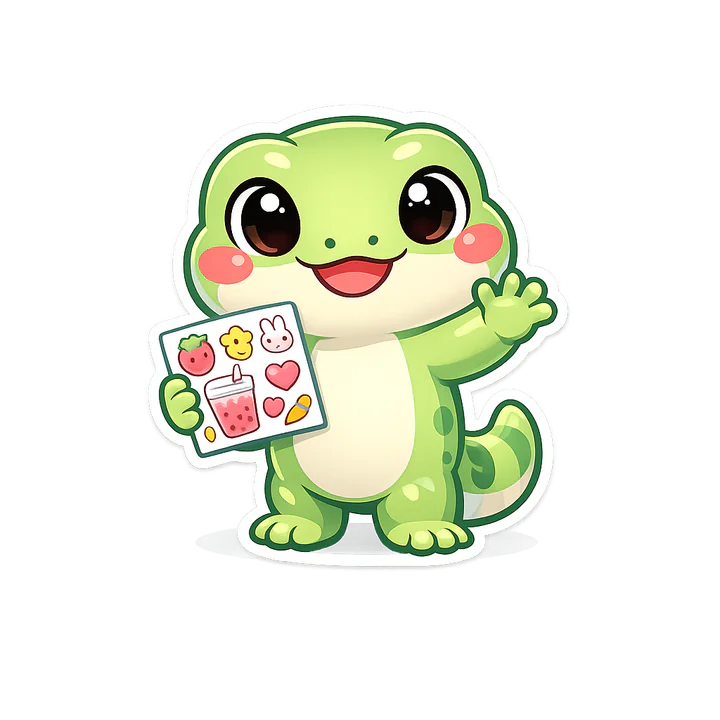 Stickiva gecko mascot for the background remover